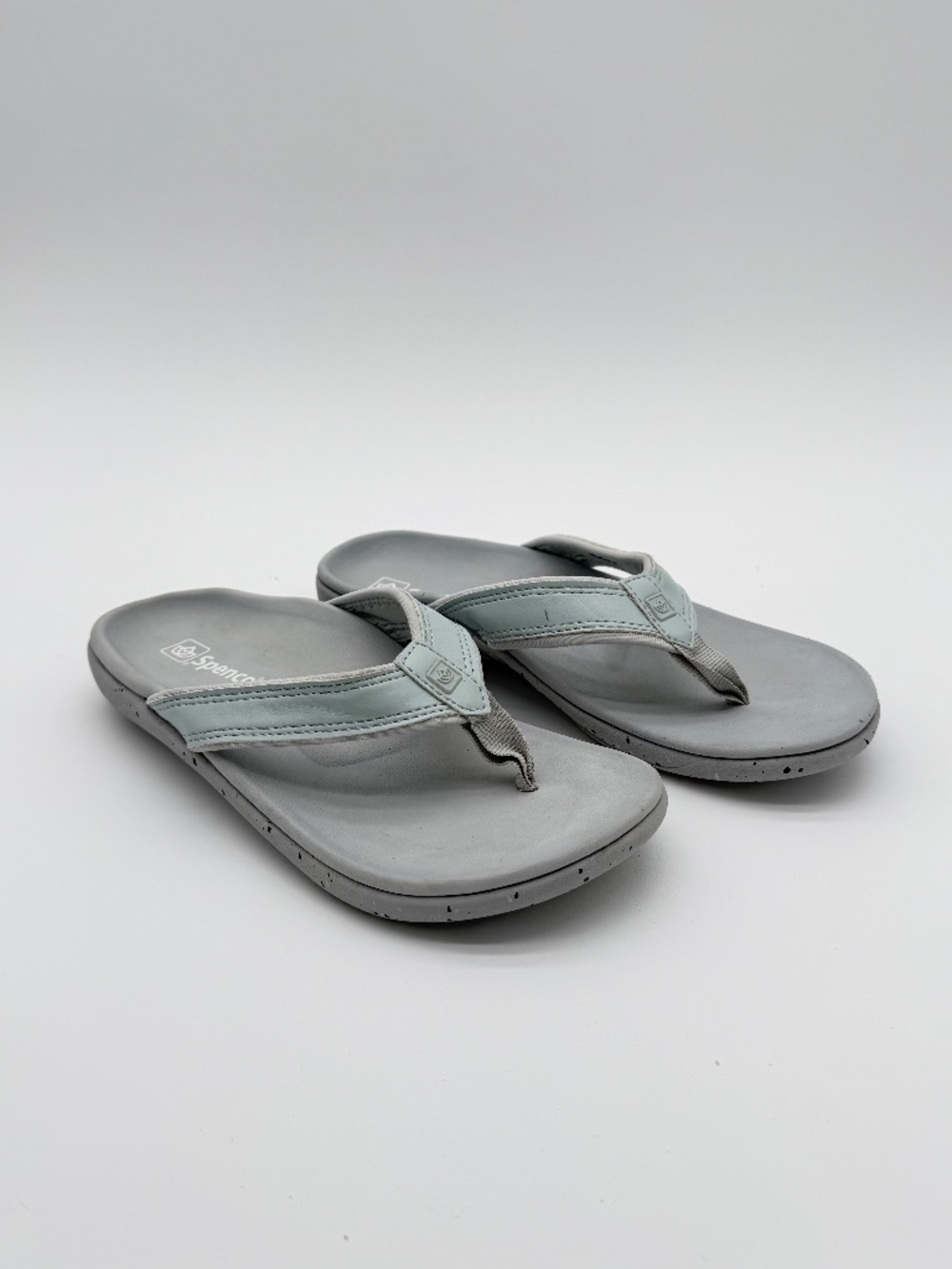 Spenco Women's Yumi Nuevo Speckled Orthotic Sandals Grey Sz 7 Comfort Flip Flop